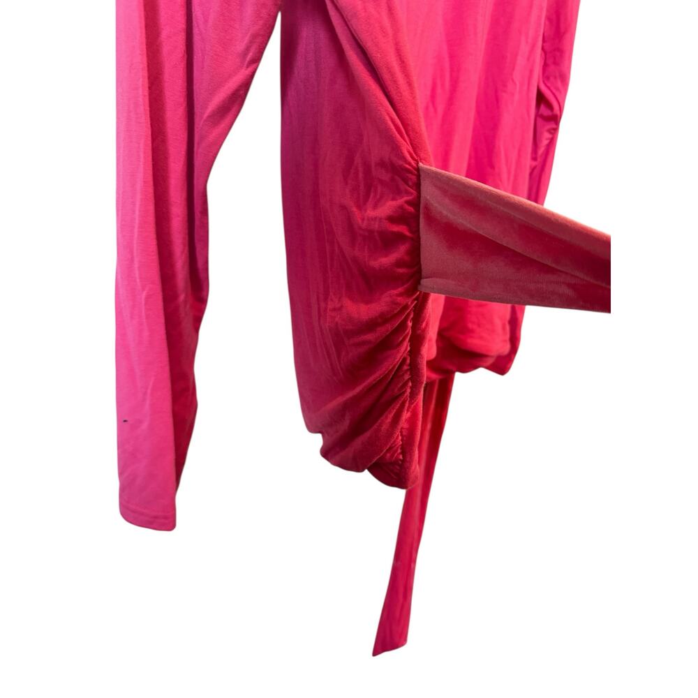 J. CREW NWT FormKnit Pink Long Sleeve Wrap Top w/ Velvet Tie Belt Sz 2X Holidays - Picture 11 of 14